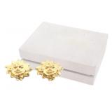 Hermes Gold Tone Smiley Sunshine Face Earrings