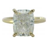 14kt Gold 3.06 ct Cushion VS Lab Diamond Ring