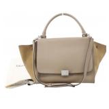 Celine Trapeze Suede Leather 2Way Bag