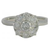 Platinum 1.06 ct Natural VS Diamond Cluster Ring