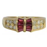 18kt Gold Natural Ruby & Diamond Ring