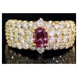 18kt Gold 1.62 ct Natural Ruby & Diamond Ring