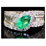 Platinum 2.15 ct Natural Emerald & VS Diamond Ring