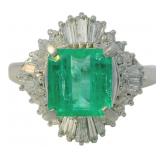 Platinum 2.07 ct Natural Emerald & VS Diamond Ring