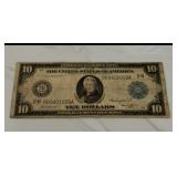 1914 Blue Seal  $10 Large Bank Note