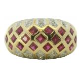 18kt Gold 1.25 ct Ruby & Diamond LEVIAN Ring