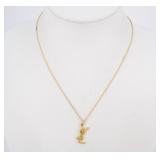Yves Saint Laurent YSL Logo Gold Necklace