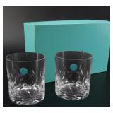 Tiffany & Co. Pair of  Leaf Cut Glass
