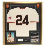Autographed Willie Mays Framed Jersey Display