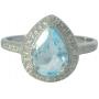 Pear Cut 1.40 ct Natural Blue Topaz & Diamond Ring Pear Cut 1.40 ct Natural Blue Topaz & Diamond Ring
