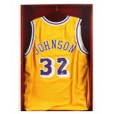 Autographed Magic Johnson Custom Framed Jersey