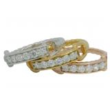 3 pc Rose-White-Yellow 1.00 ct Diamond Stack Set