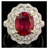 14k Gold 8.21 ct Ruby & Diamond Ring