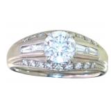 Platinum 1.45 ct Natural Round Diamond Ring