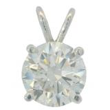 14kt Gold Round 2.00 ct Lab  Diamond Pendant
