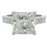 14kt Gold 4.35 ct Princess Cut VS Lab Diamond Ring