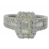 Platinum 2.31 ct Natural Fancy Yellow Diamond Ring