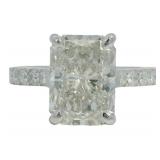 14kt Gold 4.29 ct Radiant Cut VS Lab Diamond Ring