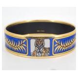 Hermes Blue and Gold Tigre Royal Tiger Bangle Hermes Blue and Gold Tigre Royal Tiger Bangle