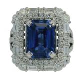 14k Gold 7.02 ct Radiant Sapphire & Diamond Ring 14k Gold 7.02 ct Radiant Sapphire & Diamond Ring