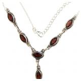 Natural Vintage Style Marquise Garnet Necklace Natural Vintage Style Marquise Garnet Necklace