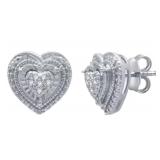 Heart Shape Natural Diamond Stud Earrings Heart Shape Natural Diamond Stud Earrings