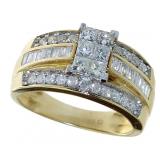 10kt Gold Emerald Quad Cut 1.00 ct Diamond Ring 10kt Gold Emerald Quad Cut 1.00 ct Diamond Ring