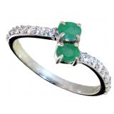Elegant Natural Emerald Bypass Designer Ring Elegant Natural Emerald Bypass Designer Ring