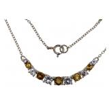 Quality Golden Citrine & White Sapphire Necklace Quality Golden Citrine & White Sapphire Necklace