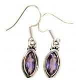Natural Vintage Style Marquise Amethyst Earrings Natural Vintage Style Marquise Amethyst Earrings
