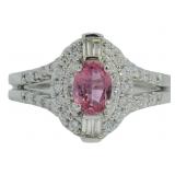 Oval 1.01 ct Natural Pink Sapphire & Diamond Ring Oval 1.01 ct Natural Pink Sapphire & Diamond Ring