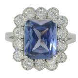 Emerald Cut 4.50 ct Tanzanite & VS-Diamond Ring Emerald Cut 4.50 ct Tanzanite & VS-Diamond Ring