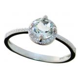 Round Natural Green Amethyst & Diamond Ring Round Natural Green Amethyst & Diamond Ring