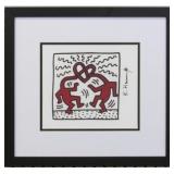 Heart Head Framed Print Plate Signed Keith Harring Heart Head Framed Print Plate Signed Keith Harring