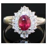 Platinum 1.34 ct GIA Ruby & Diamond Ring Platinum 1.34 ct GIA Ruby & Diamond Ring