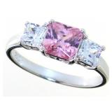 Princess Cut 1.50 ct Pink & White Topaz Ring Princess Cut 1.50 ct Pink & White Topaz Ring