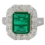 Emerald Cut 3.75 ct Emerald & Diamond Ring Emerald Cut 3.75 ct Emerald & Diamond Ring