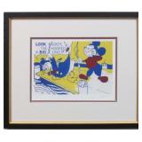 Look Mickey Print Plate Signed by Roy Litchenstein Look Mickey Print Plate Signed by Roy Litchenstein