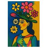 Woman With Flowered Hat Edition by BEYONDALI Woman With Flowered Hat Edition by BEYONDALI