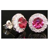 Round 3.48 ct Ruby & Diamond Earrings Round 3.48 ct Ruby & Diamond Earrings