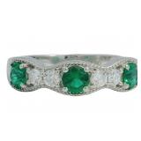 Brilliant Emerald & Diamond Wave Band Brilliant Emerald & Diamond Wave Band