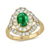 Oval 2.50 ct Emerald & Diamond Double Halo Ring Oval 2.50 ct Emerald & Diamond Double Halo Ring