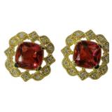 Cushion Cut 5.25 ct Ruby & Diamond Earrings Cushion Cut 5.25 ct Ruby & Diamond Earrings