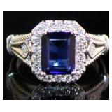 Emerald Cut 3.06 ct Sapphire & VS Lab Diamond Ring Emerald Cut 3.06 ct Sapphire & VS Lab Diamond Ring