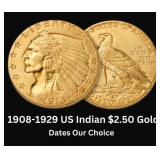 1908-1929 Indian Head $2.50 Gold Quarter Eagle 1908-1929 Indian Head $2.50 Gold Quarter Eagle
