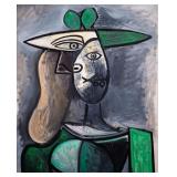 Woman In A Green Hat Canvas by Pablo Picasso Woman In A Green Hat Canvas by Pablo Picasso