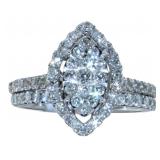 10kt Gold Marquise Cut 1.00 ct Diamond Bridal Set 10kt Gold Marquise Cut 1.00 ct Diamond Bridal Set