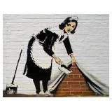Sweep It Under The Carpet Canvas c. 2006 by Banksy Sweep It Under The Carpet Canvas c. 2006 by Banksy