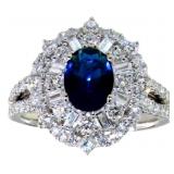 Oval 2.15 ct Sapphire & VS Lab Diamond Ring Oval 2.15 ct Sapphire & VS Lab Diamond Ring