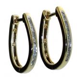 Elegant 1/4 ct Baguette Diamond Hoop Earrings Elegant 1/4 ct Baguette Diamond Hoop Earrings